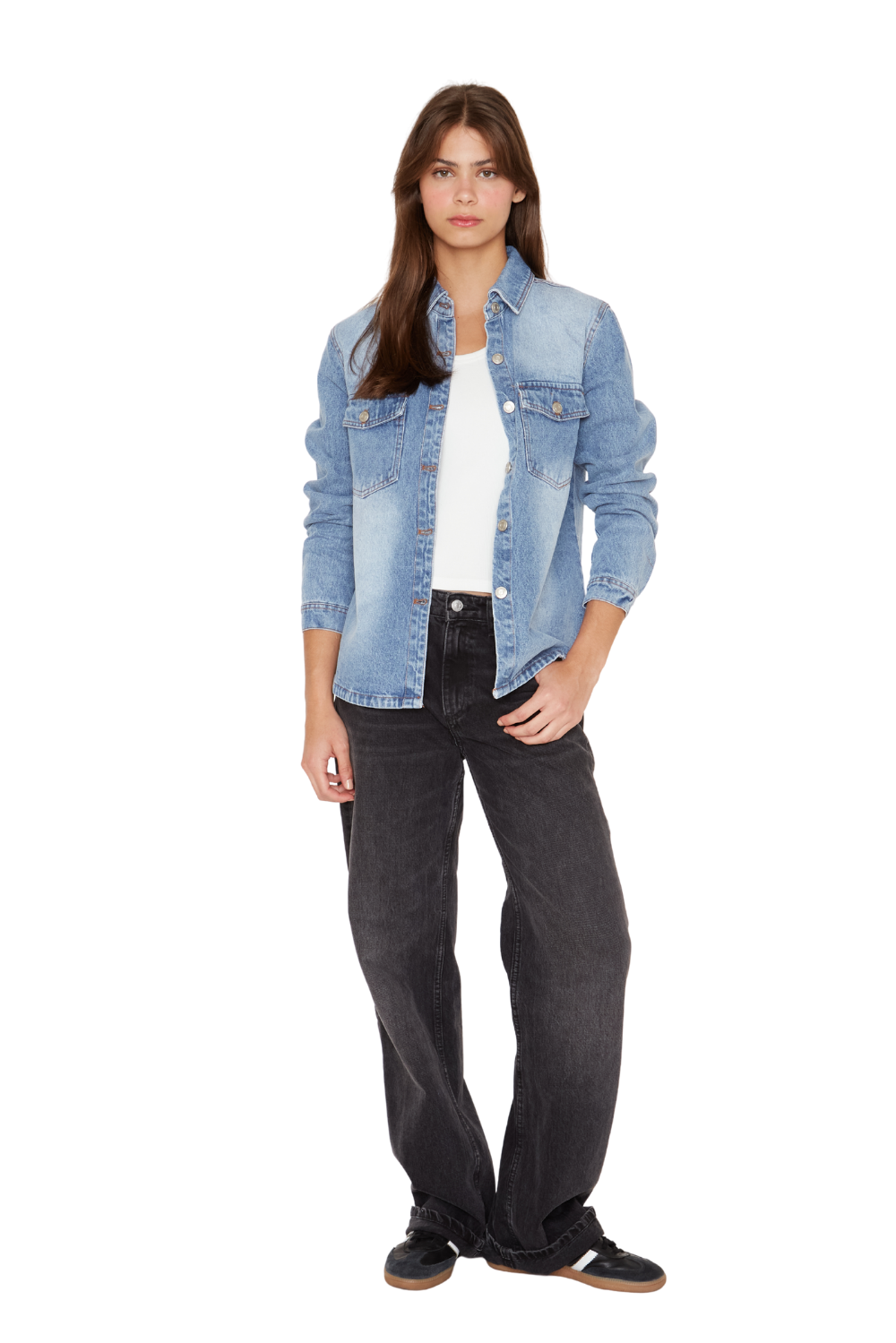 Camisa Porter Bolsillos azul