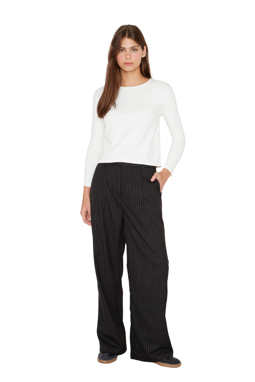 Pantalón Porter líneas negro