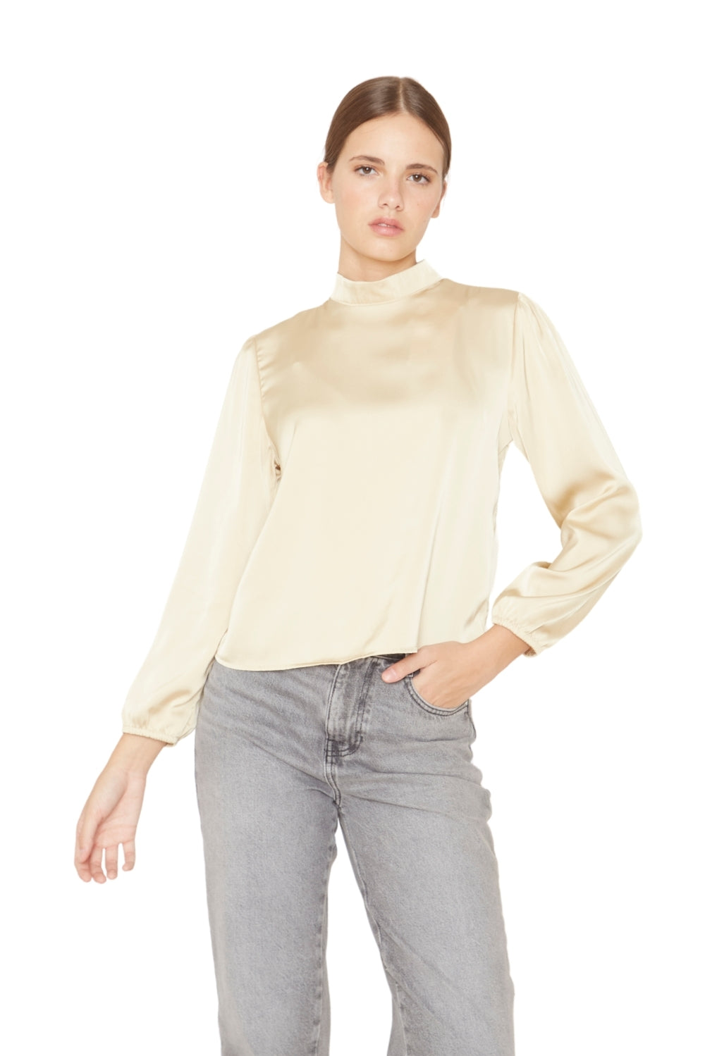 Blusa Paula II satin dorada