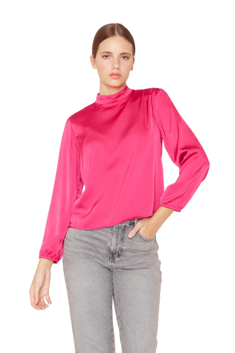 Blusa Paula II satin fucsia
