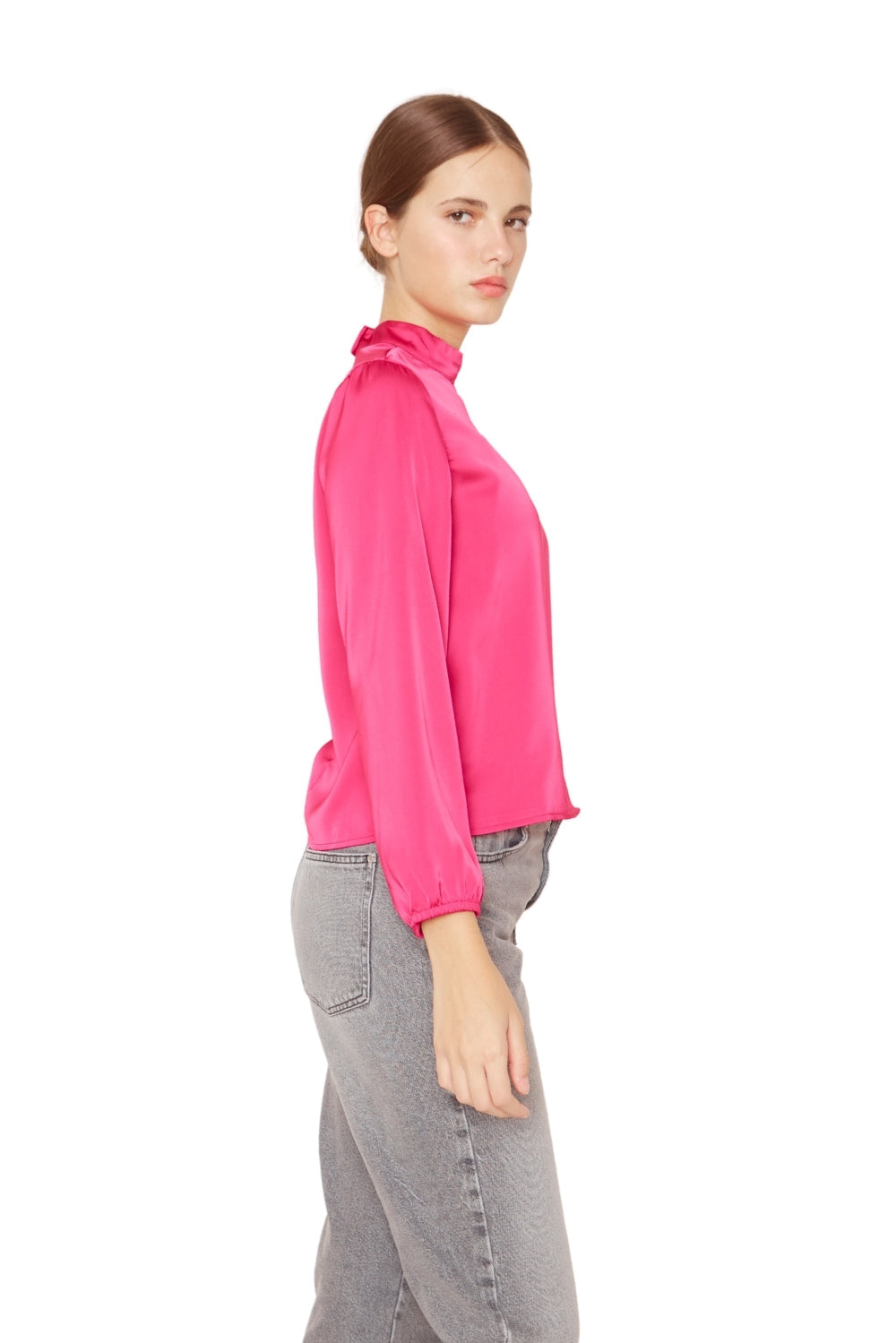 Blusa Paula II satin fucsia