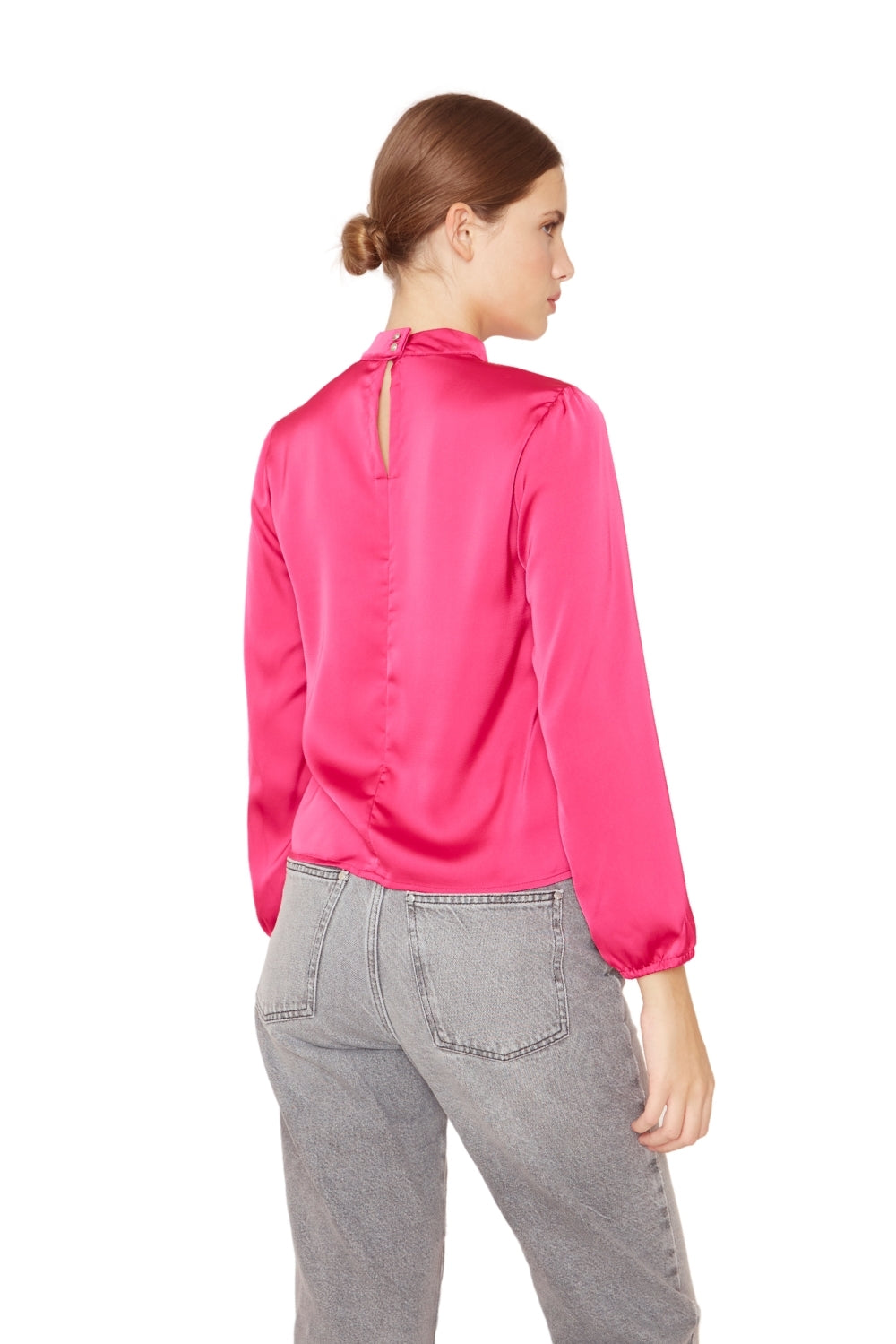 Blusa Paula II satin fucsia