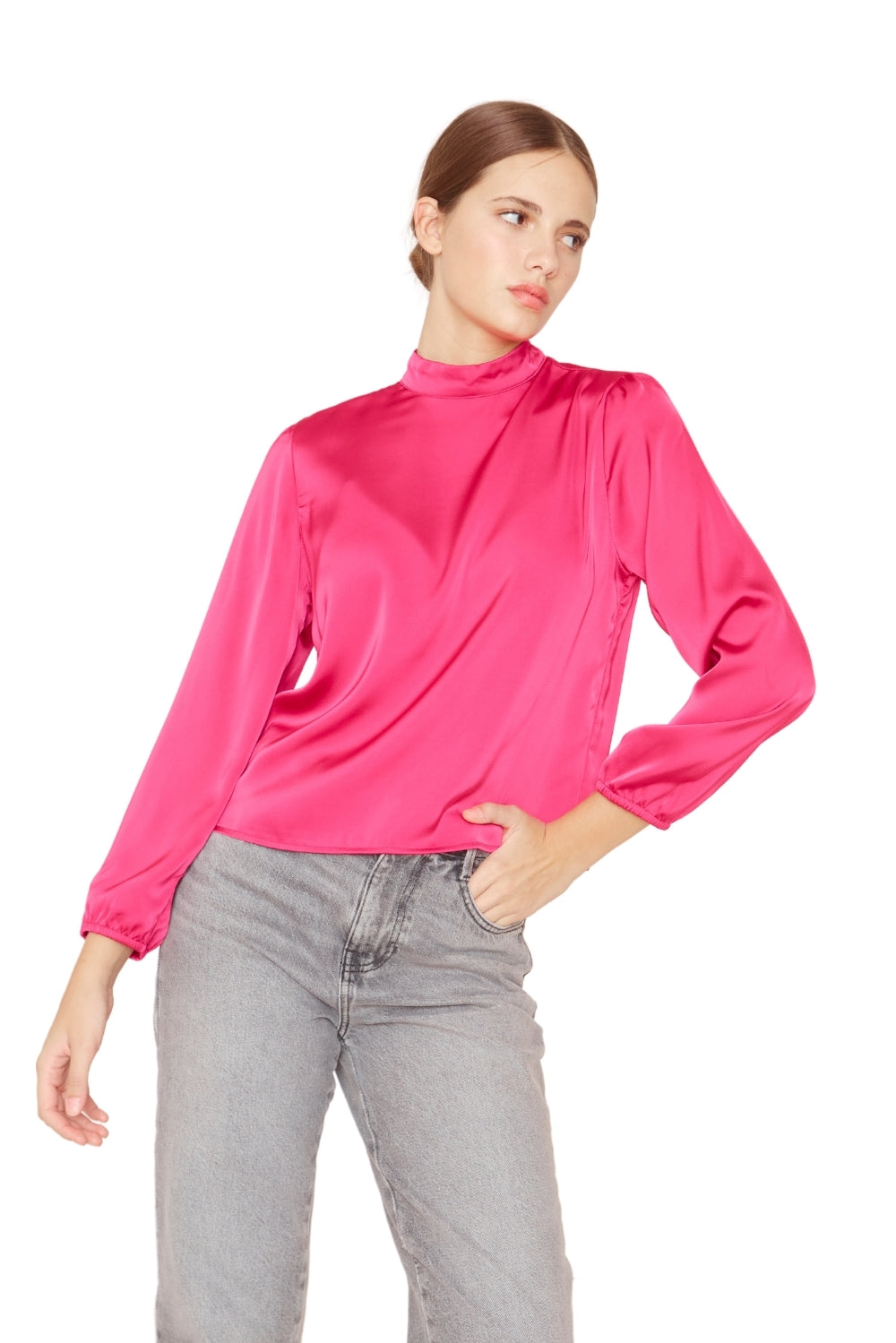 Blusa Paula II satin fucsia