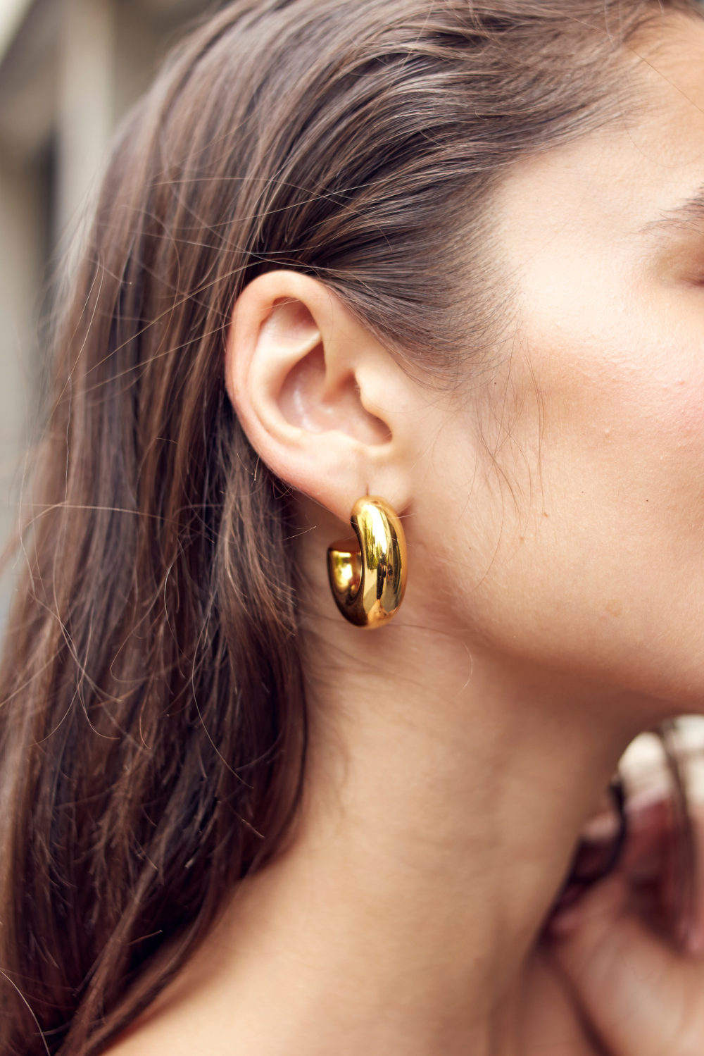 Argollas Tubo doradas