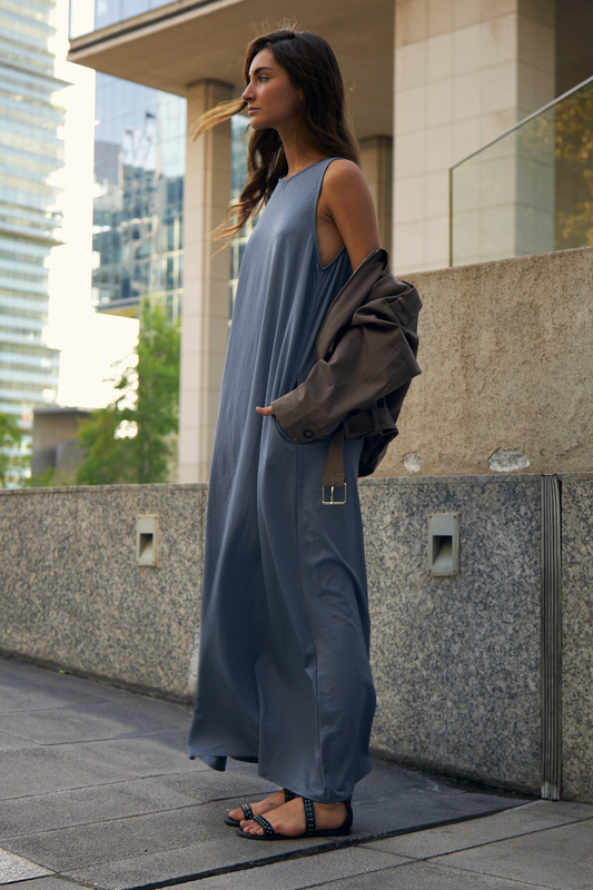 Vestido Elena Largo azul