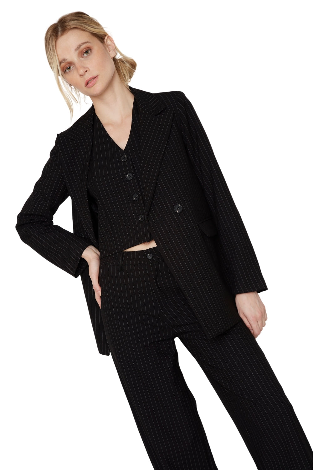 Blazer Owen rayas negro